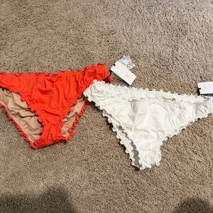 Shade & shore Ruffled Bikini Bottoms NWT